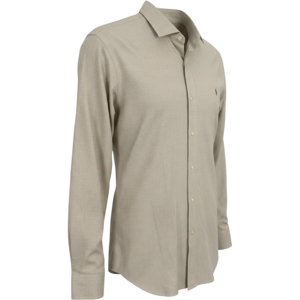 Polo Ralph Lauren Classic Fit Plaid Button Down Shirt Men's Tan Large Stretch